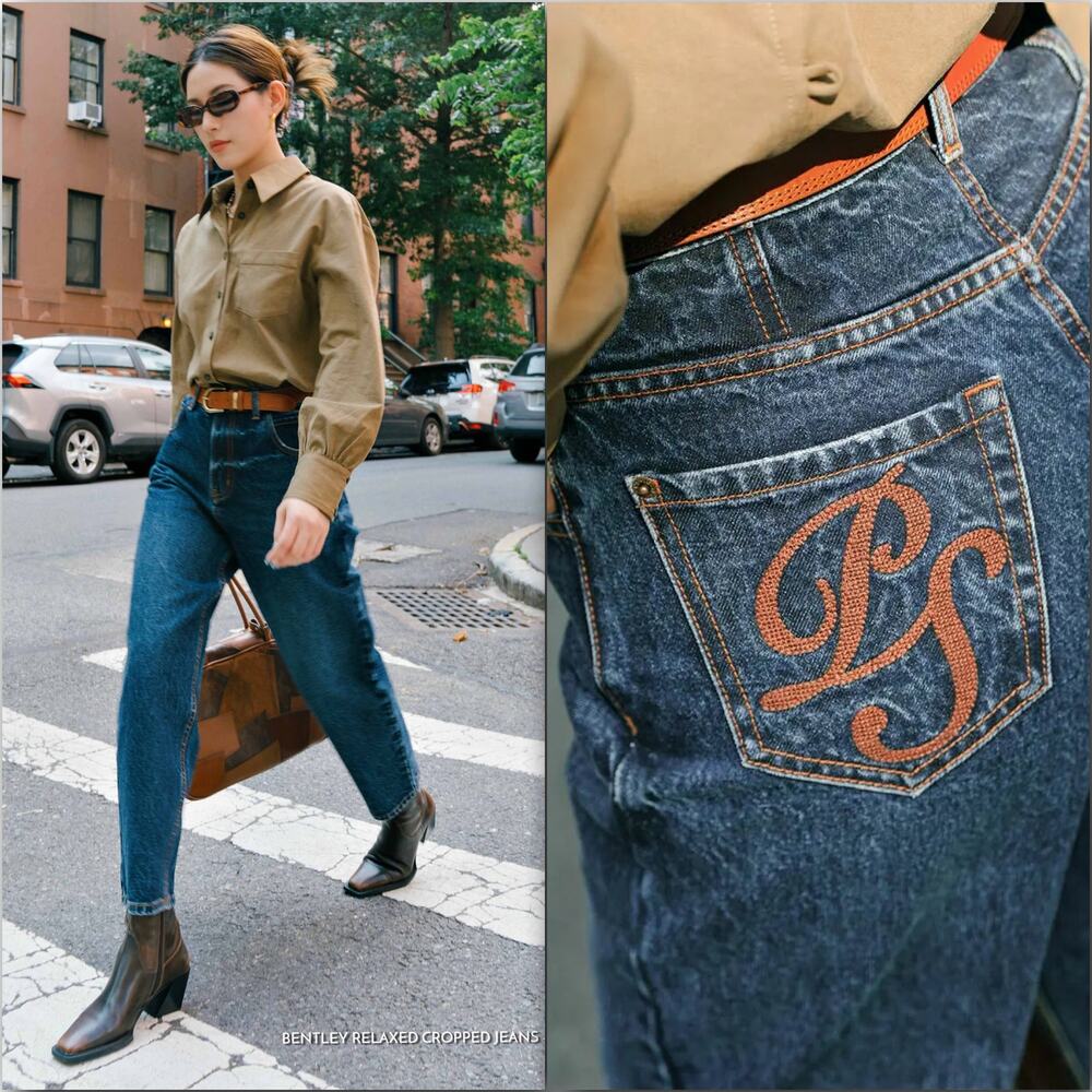 Petite Studio NYC x SuggyL Dark Indigo Bentley Straight Cropped Petite Jeans XXS